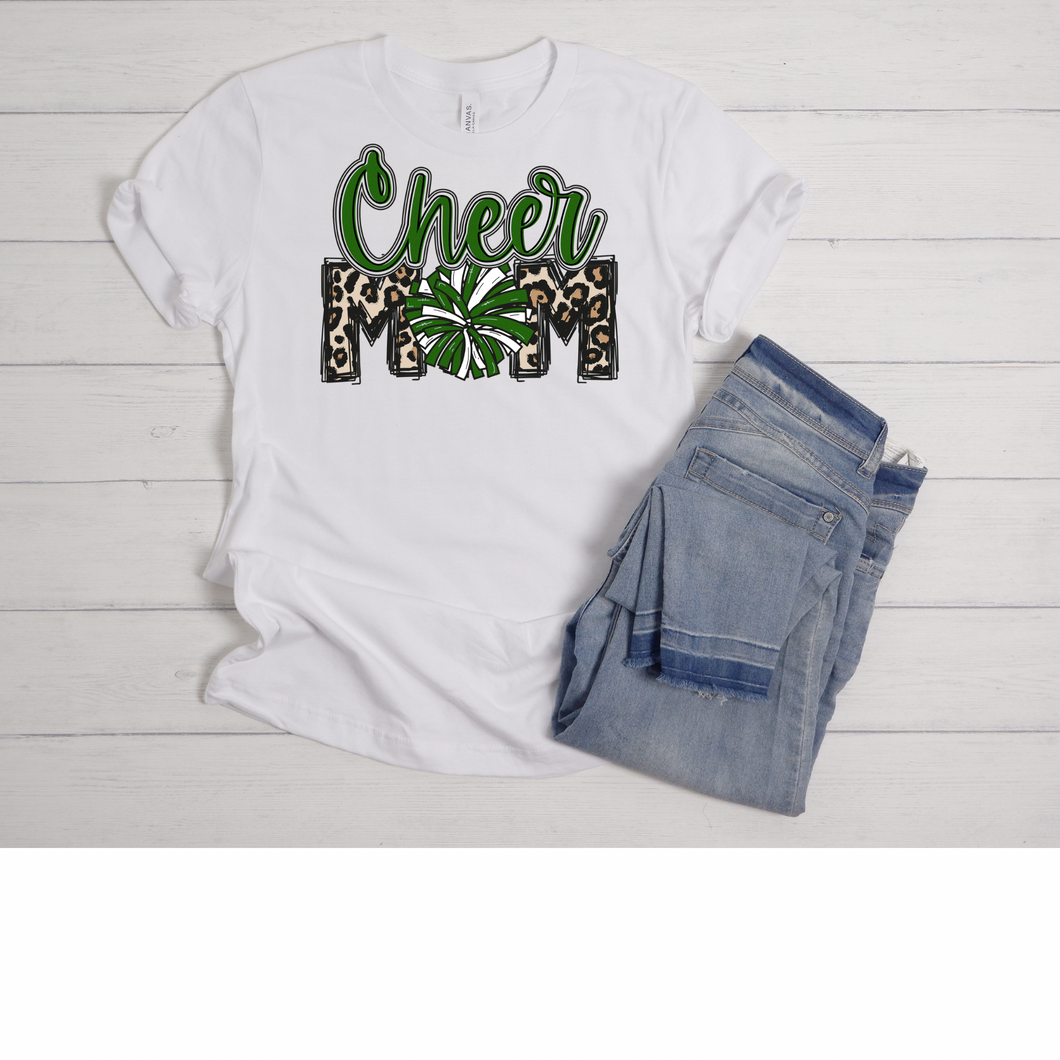 CHEER MOM LEOPARD ADULT T-SHIRT